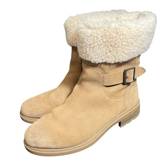 UGG 1120773 Harrison Cuff Suede‎ Boots Ladies Size 9.5 Chestnut Waterproof 3217 - Picture 1 of 8